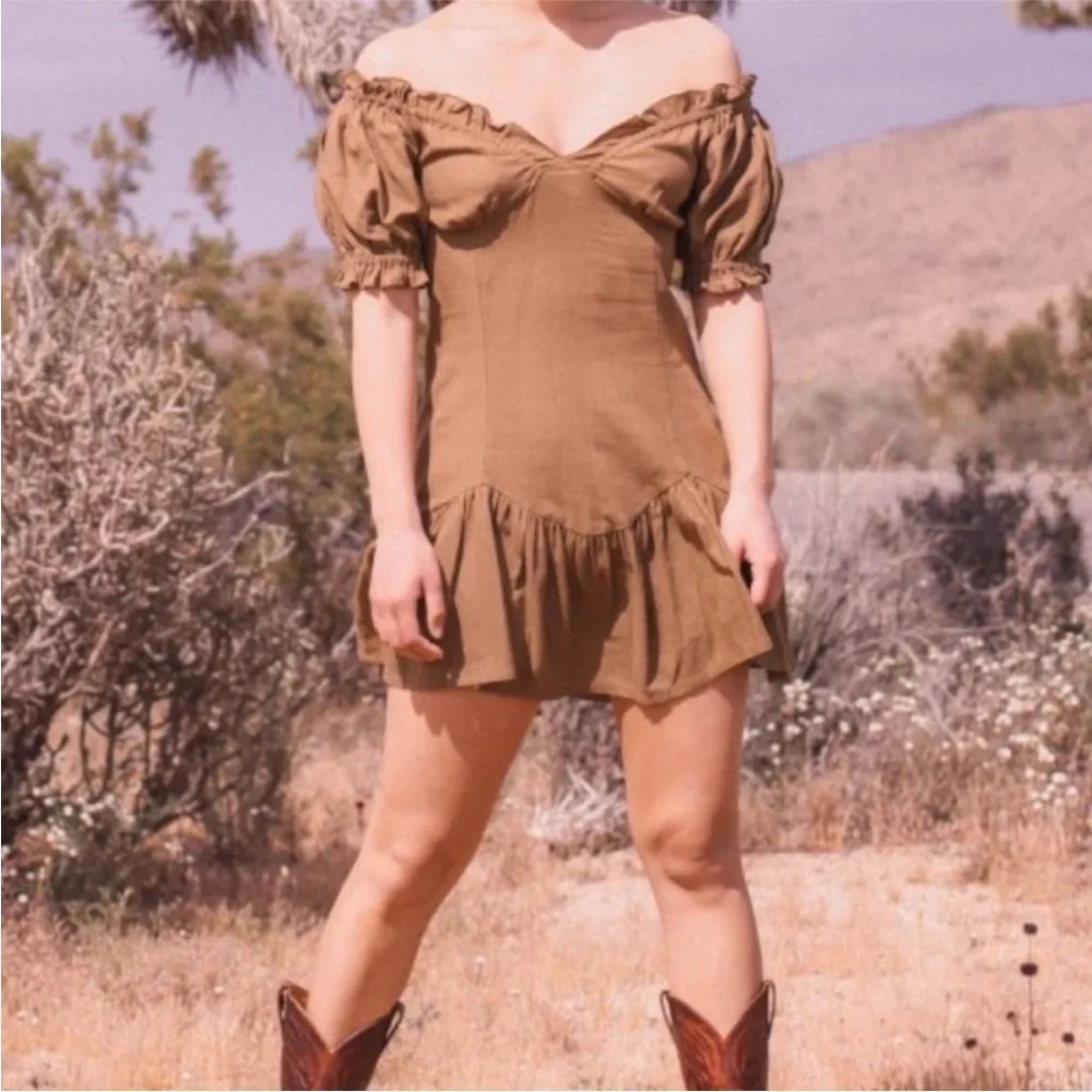Jens Pirate Booty x Free People Night Bird Linen Dress size Medium - Picture 2 of 6